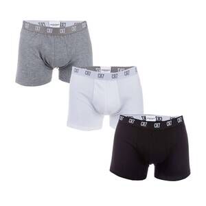 NEW CR7 men's trunk cotton stretch boxers - 3 pack in black/white